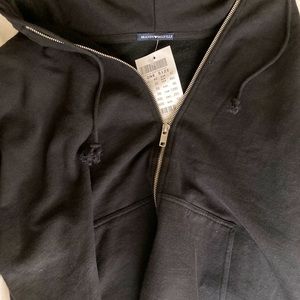 (RARE & NWT) Black Brandy Melville Zip Up Hoodie